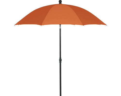Parasol de jardin orange avec structure noire