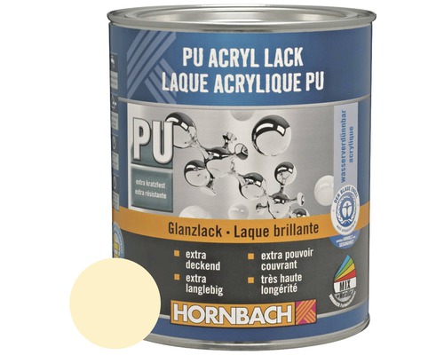 HORNBACH Buntlack PU Acryllack glänzend RAL 1015 hellelfenbein 125 ml