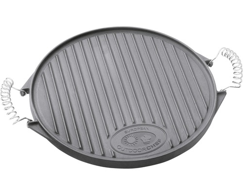 Grillplatte aus Gusseisen mit zwei Griffen