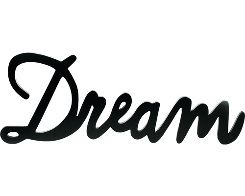 Schriftzug Dream schwarz 76x29 cm