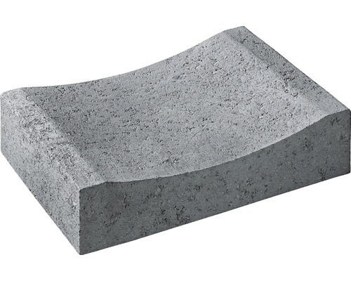 Pierre de bordure pierre creuse en béton gris à arête vive 30 x 12 x 33 cm