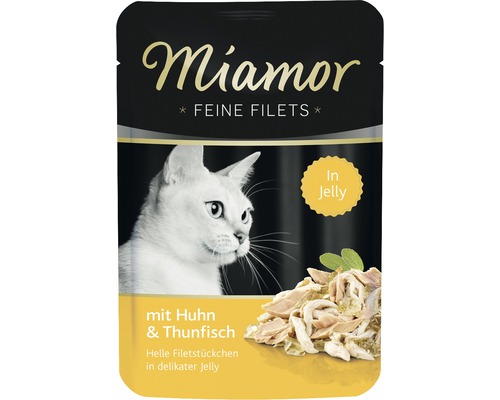 Nourriture humide pour chats Miamor filets fins au poulet et au thon 1 paquet 100 g