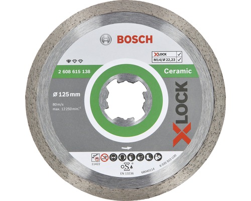 Bosch Diamanttrennscheibe Standard for Ceramic Ø 125x22,23 mm, X-LOCK Aufnahme