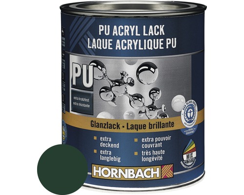 HORNBACH Buntlack PU Acryllack glänzend RAL 6005 moosgrün 750 ml
