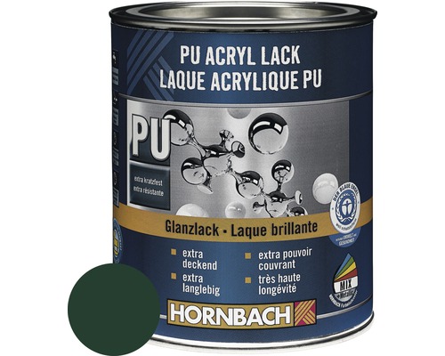 HORNBACH Buntlack PU Acryllack glänzend RAL 6005 moosgrün 125 ml