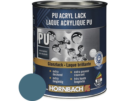 HORNBACH Buntlack PU Acryllack glänzend bisbeet türkis 375 ml