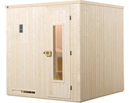 Holz Sauna mit Glastür und Steuerung