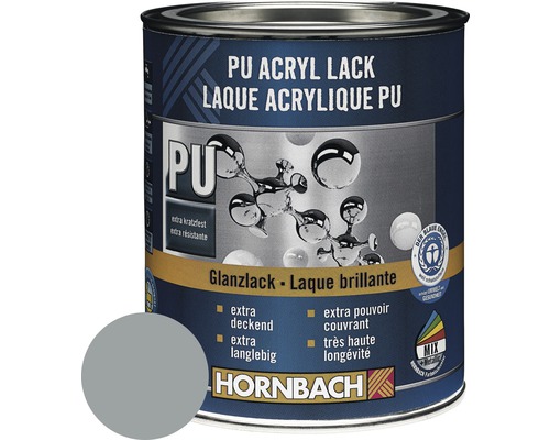 HORNBACH Buntlack PU Acryllack glänzend RAL 7001 silbergrau 2 l