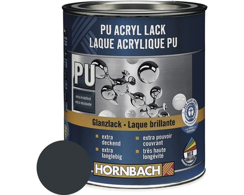 HORNBACH Buntlack PU Acryllack glänzend RAL 7016 anthrazit grau 750 ml