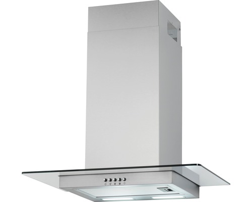 Dunstabzugshaube aus Metall mit Glasablage