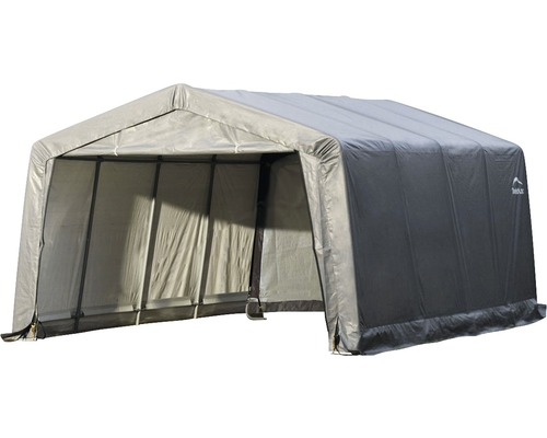 Halle de stockage grise sous tente