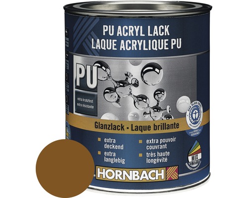 HORNBACH Buntlack PU Acryllack glänzend RAL 8003 lehmbraun 750 ml