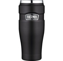 Schwarzer Thermobecher mit Thermos Logo