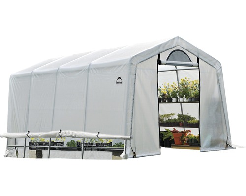 Serre avec étagère à plantes