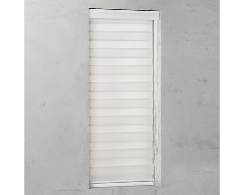 Store jour/nuit SOLUNA Ikaria D-R13 avec caisson blanc blanc 60x175 cm Store de fenêtre avec des bandes horizontales pour le contrôle de la lumière