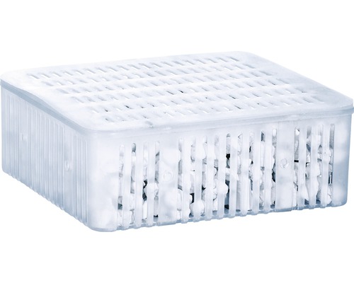 Absorbeur d''humidité avec granulés dans un récipient en plastique