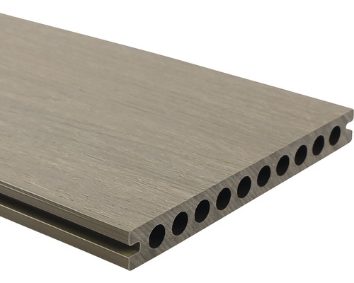 Konsta WPC Terrassendiele Nativo lightgrey 23x210x3000 mm Terrassendiele aus WPC mit Hohlkammerprofil