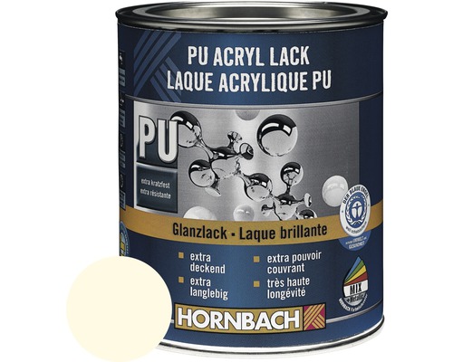 HORNBACH Buntlack PU Acryllack glänzend RAL 9001 cremeweiss 750 ml