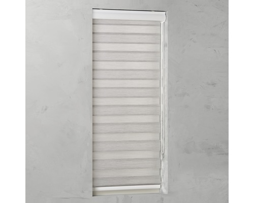 Store jour/nuit SOLUNA Ikaria D-R14 avec caisson blanc gris 60x175 cm Store de fenêtre à rayures horizontales pour la régulation de la lumière