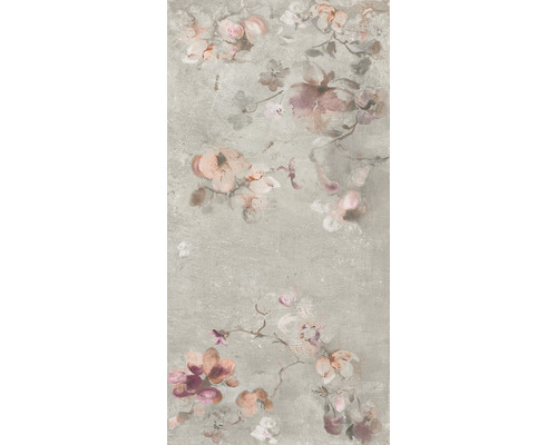 Dekorfliese Flower grey 60x120 cm