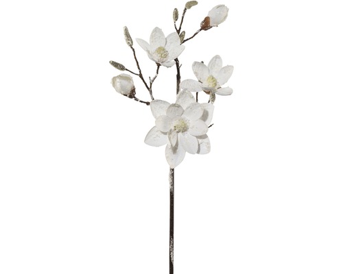 Kunstblume Magnolie mit Schnee H 92 cm