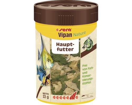 Alimentation principale sera Vipan Nature 100 ml Sera Vipan Nature aliment principal pour poissons, paquet de 22 grammes