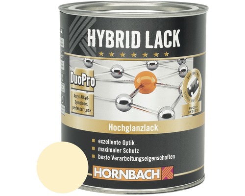 HORNBACH Buntlack Hybridlack Möbellack glänzend RAL 1015 hellelfenbein 750 ml