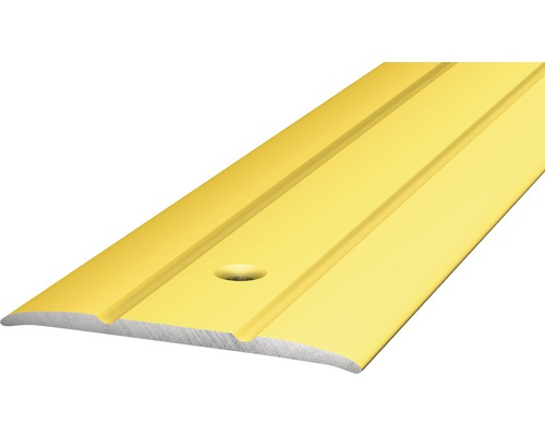 Barre de seuil Prinz aluminium or perforé 38 x 2700 mm Profilé de transition jaune avec trou de vis.