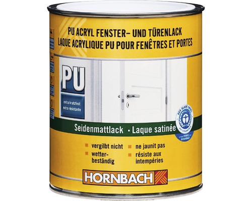 HORNBACH PU Acryllack Fensterlack-Türenlack seidenmatt weiss 2 l