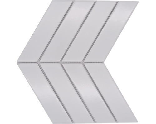 Mosaïque en céramique chevron mélange white 22,4x31,8 cm Mosaïque flèche en céramique