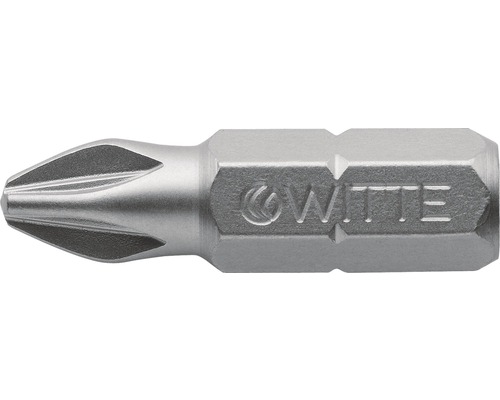 Embout acier inox Witte ¼" 25 mm Pozidriv PZ 2