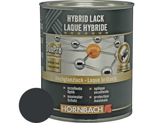 Laque couleur laque Hybrid brillante gris anthracite 2 l