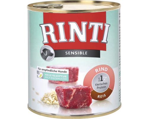 Pâtée pour chien, RINTI Sensible bœuf & riz 800 g