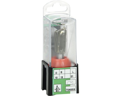 Fraise à rainurer dans un emballage transparent, dimensions 10 x 19 x 51 millimètres