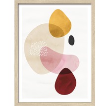 Gerahmtes abstraktes Wandbild mit geometrischen Formen