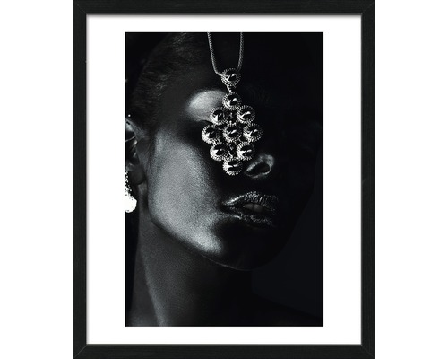Gerahmtes Bild Black Jewelry Face ll 65x55 cm