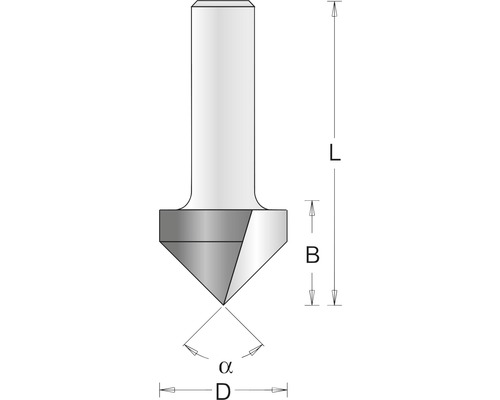 Fraise conique avec indication d''angle
