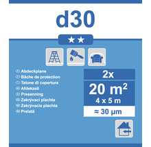Abdeckplane d30, 2 Stück, 20 Quadratmeter, 4 mal 5 Meter, circa 30 Mikrometer
