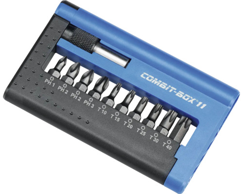 Bitset mit verschiedenen Schraubendreheraufsätzen in Aufbewahrungsbox