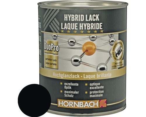 Laque couleur laque Hybrid brillante noir intense 2 l