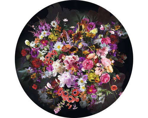Glasbild rund Blumenstrauß I Ø 50 cm