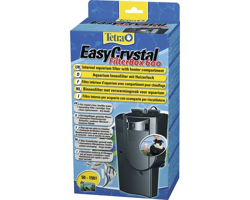 Tetra EasyCrystal FilterBox 600 Filtre intérieur d''aquarium avec compartiment de chauffage en carton