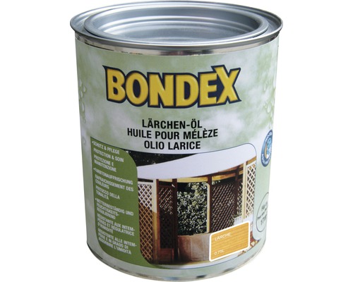 Huile de mélèze Bondex dans une boîte de 0.75 litre pour la protection du bois