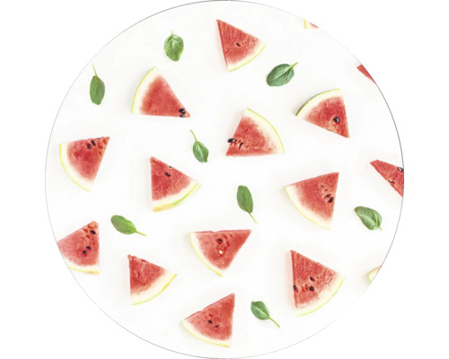 Glasbild rund Watermelon Pieces Ø 30 cm