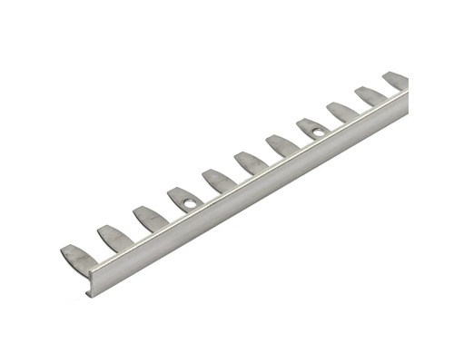 Profilé d'angle de finition Durosol acier inoxydable poli 250 cm Bordure de pelouse en métal avec ancres au sol pour aménagement de jardin