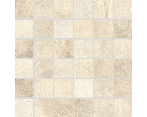 Mosaïque en grès cérame fin Country cream 30x30 cm Mosaïque beige en grès cérame