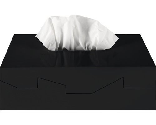 Schwarze Taschentuchbox mit Taschentüchern