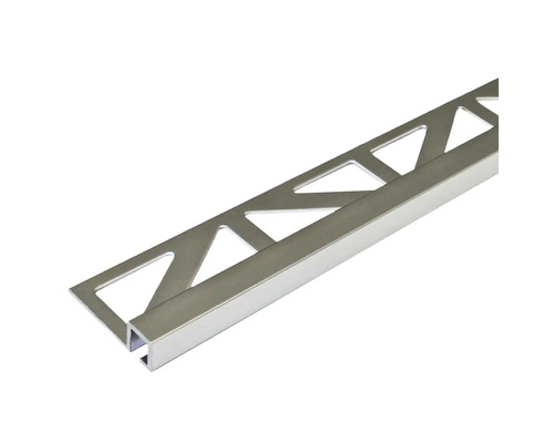 Dekoprofil Squarline Aluminium silber 250 cm Fliesenprofil aus Metall mit Dreiecks-Ausschnitten