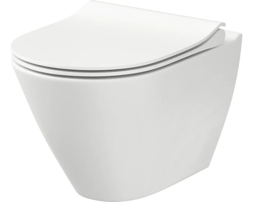 Spülrandloses Wand-WC-Set Cersanit City Oval weiß K701-104