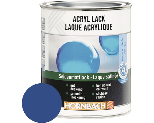 HORNBACH Buntlack Acryllack seidenmatt enzianblau 750 ml
